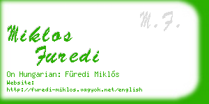 miklos furedi business card