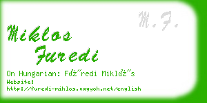 miklos furedi business card